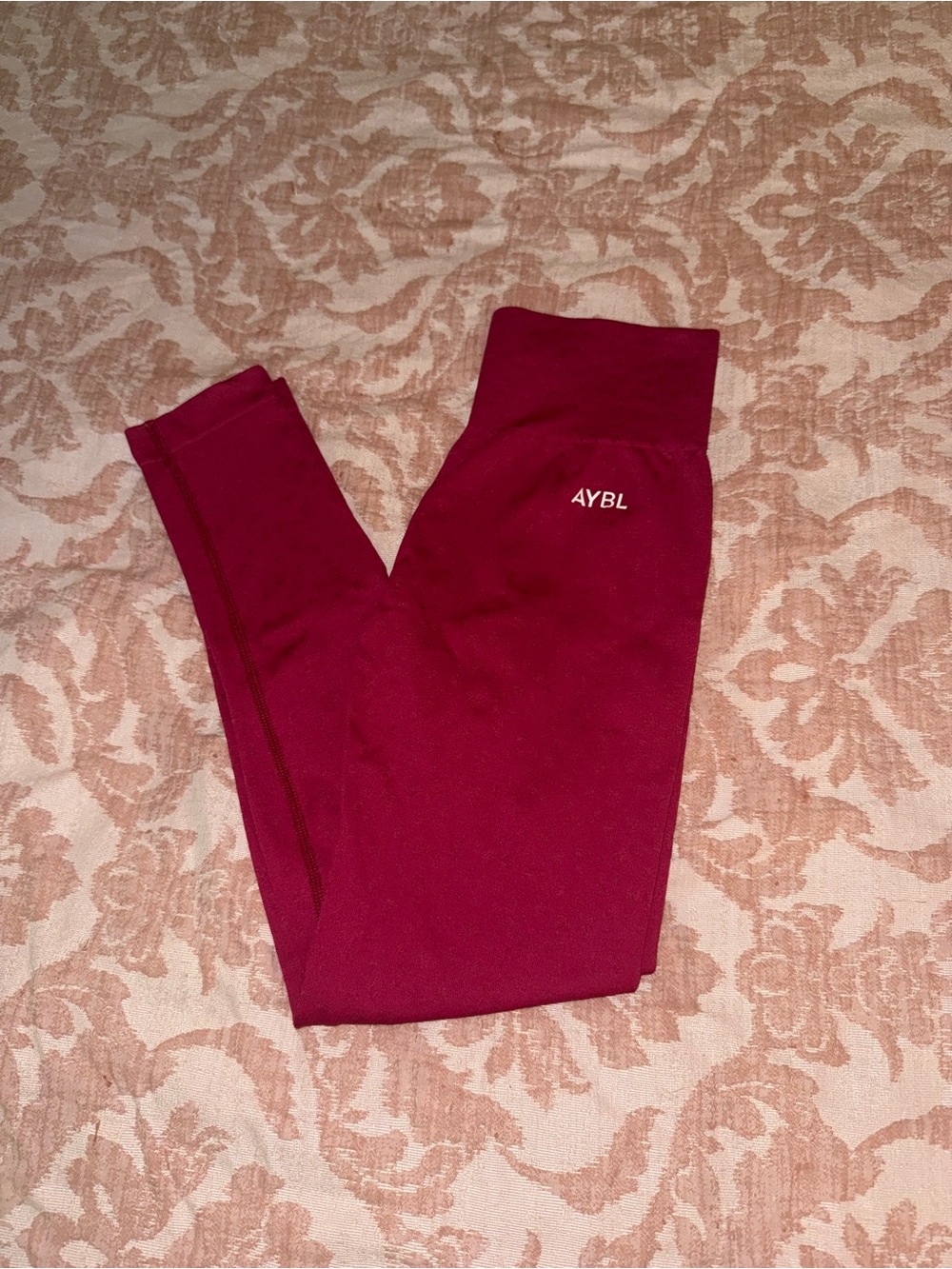 AYBL Wine Red Cheetah High-Waist Leggings
